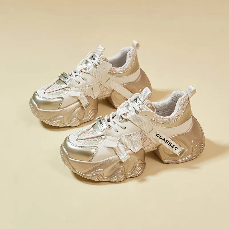 DEFINE CHOICE Cushioning Slip Resistant Height Increasing Low Top Chunky Sneakers Women's-13