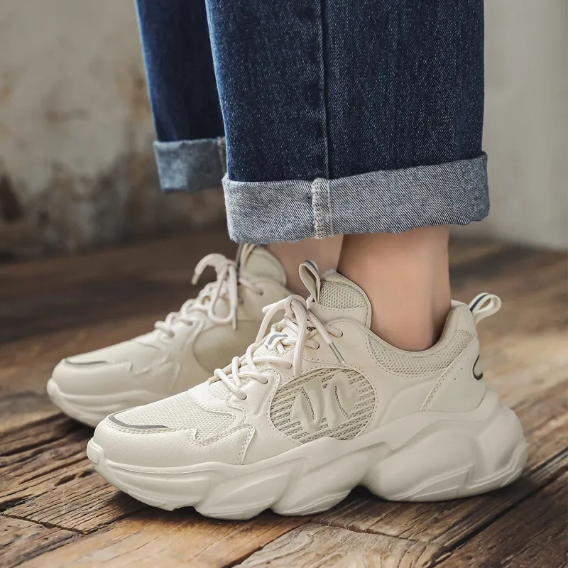 DEFINE CHOICE Cushioning, Slip Resistant, Abrasion Resistant, Height Increasing Low Top Chunky Sneakers Unisex-12