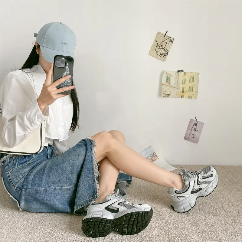 DEFINE CHOICE Cushioning Height Increasing Abrasion Resistant Slip Resistant Low Top Chunky Sneakers Women's-13
