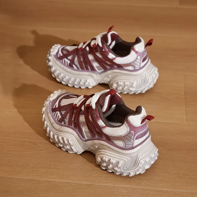 DEFINE CHOICE Abrasion Resistant Height Increasing Breathable Low Top Chunky Sneakers Women's-8