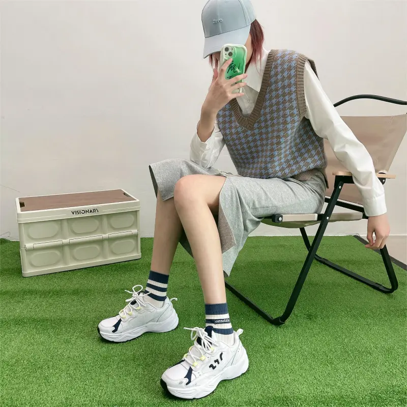 DEFINE CHOICE Anti Slip And Wear Resistant Height Increasing Low Top Chunky Sneakers Women's-7