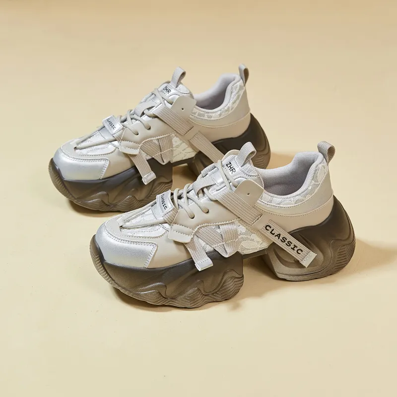 DEFINE CHOICE Cushioning Slip Resistant Height Increasing Low Top Chunky Sneakers Women's-6
