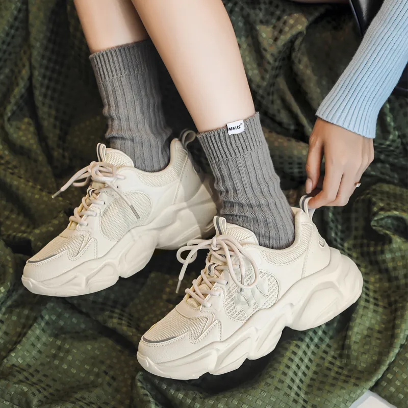DEFINE CHOICE Cushioning, Slip Resistant, Abrasion Resistant, Height Increasing Low Top Chunky Sneakers Unisex-10