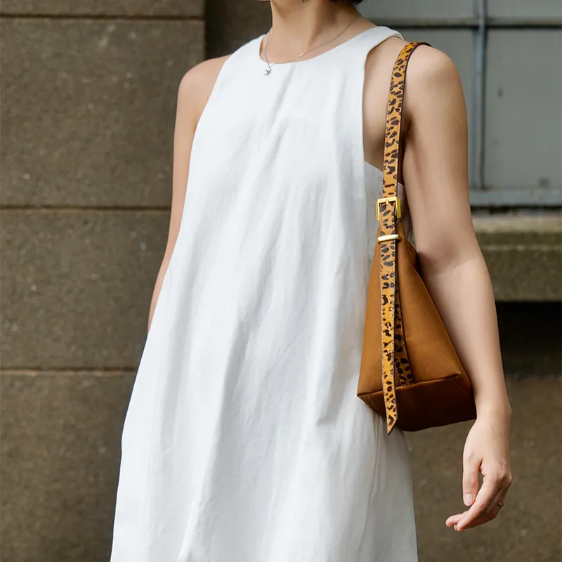HELIUYUZHOU Nylon Bucket Bags Shoulder Bags Medium Size Women's Coffee-4
