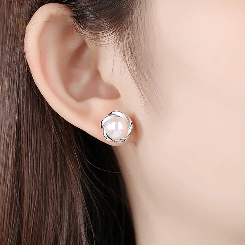 ABOUT LOVE Freshwater Pearl Stud Earrings Women's-1