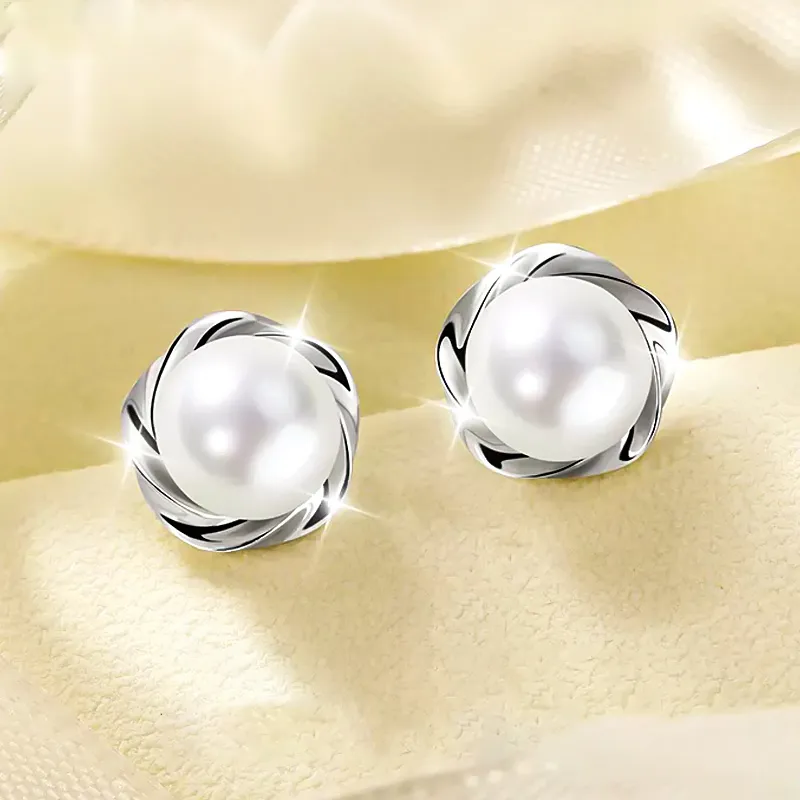 ABOUT LOVE Freshwater Pearl Stud Earrings Women's-2
