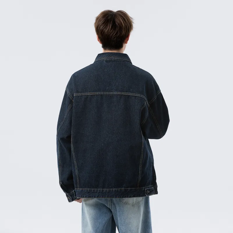 FOR FEAR THAT Denim Jacket Unisex Dark Blue-6