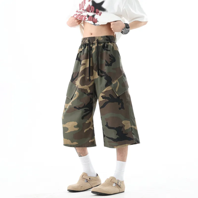FOR FEAR THAT Cargo Shorts Unisex Camouflage Gender Neutral Trendy Style-4