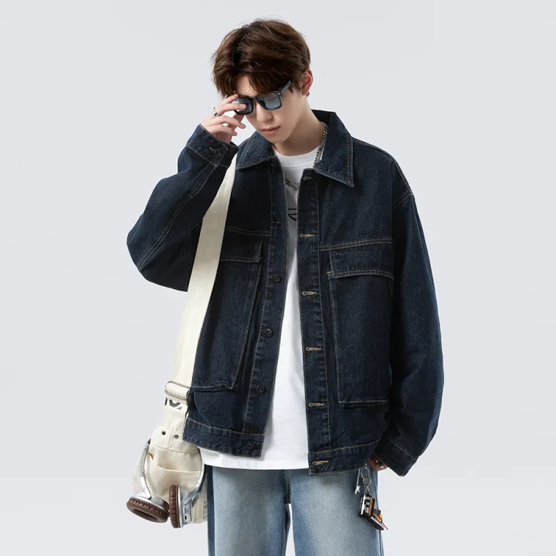 FOR FEAR THAT Denim Jacket Unisex Dark Blue-4