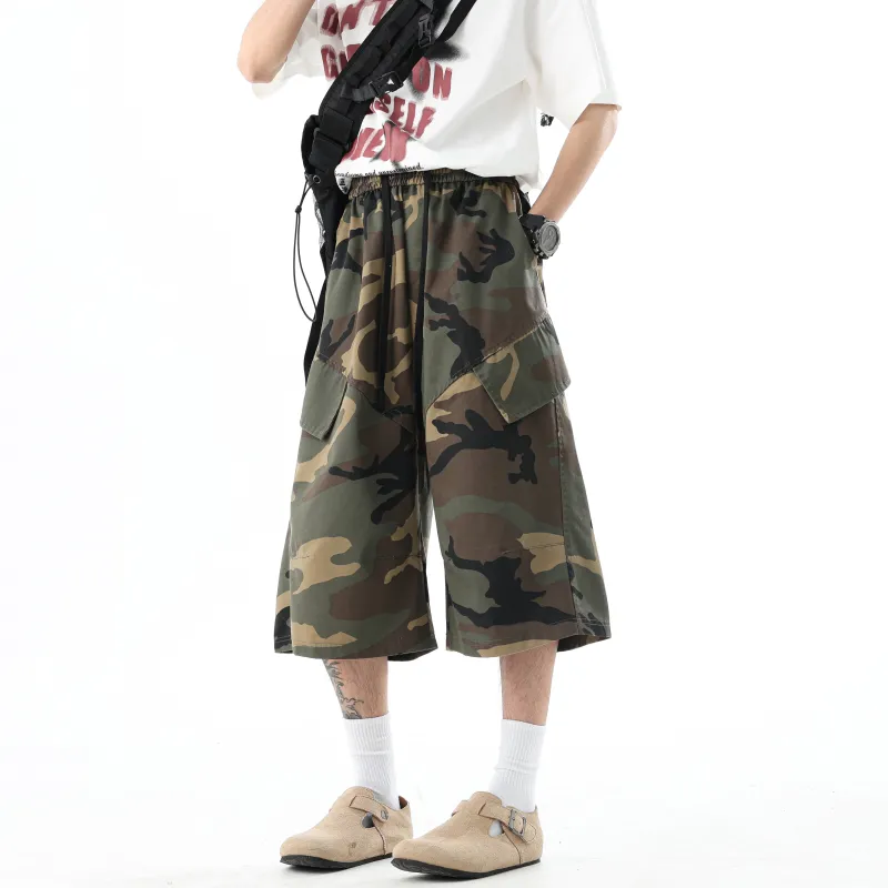 FOR FEAR THAT Cargo Shorts Unisex Camouflage Gender Neutral Trendy Style-7