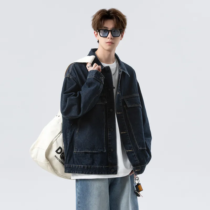 FOR FEAR THAT Denim Jacket Unisex Dark Blue-3