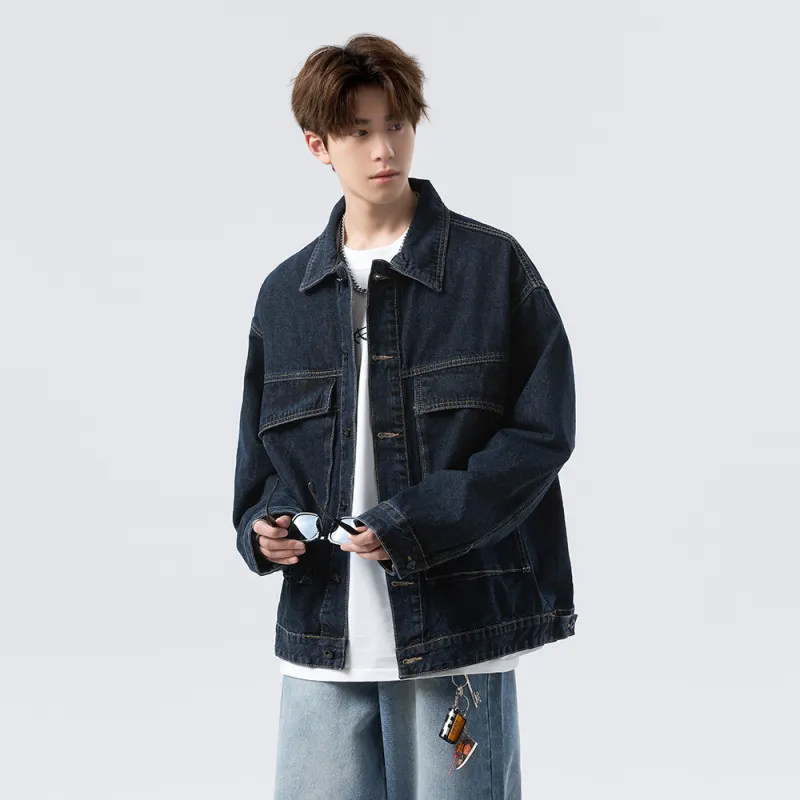 FOR FEAR THAT Denim Jacket Unisex Dark Blue-2