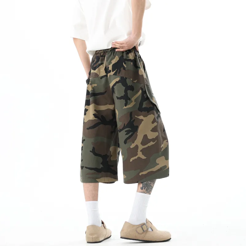 FOR FEAR THAT Cargo Shorts Unisex Camouflage Gender Neutral Trendy Style-5
