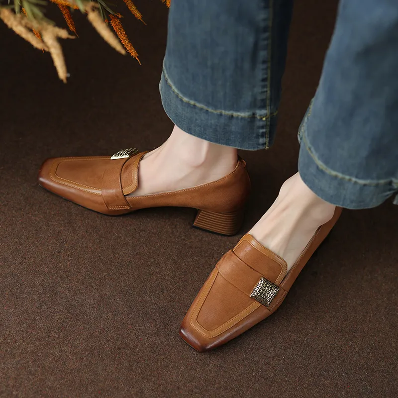 EASTTATA ET Loafers Women's Black, Brown-4