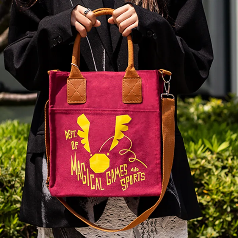 OTRAINBOW Harry Potter Canvas Canvas Bag Shoulder Bag Crossbody Bag Handbag Regular Women's Light Red/Dark Red-6