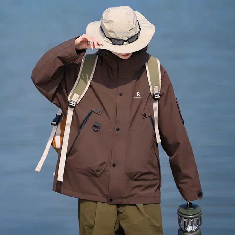 ROBINHOOD Water Resistant Windproof Breathable Warm Water Repellent Cold Resistant Rainproof Windbreaker Jacket Unisex-9