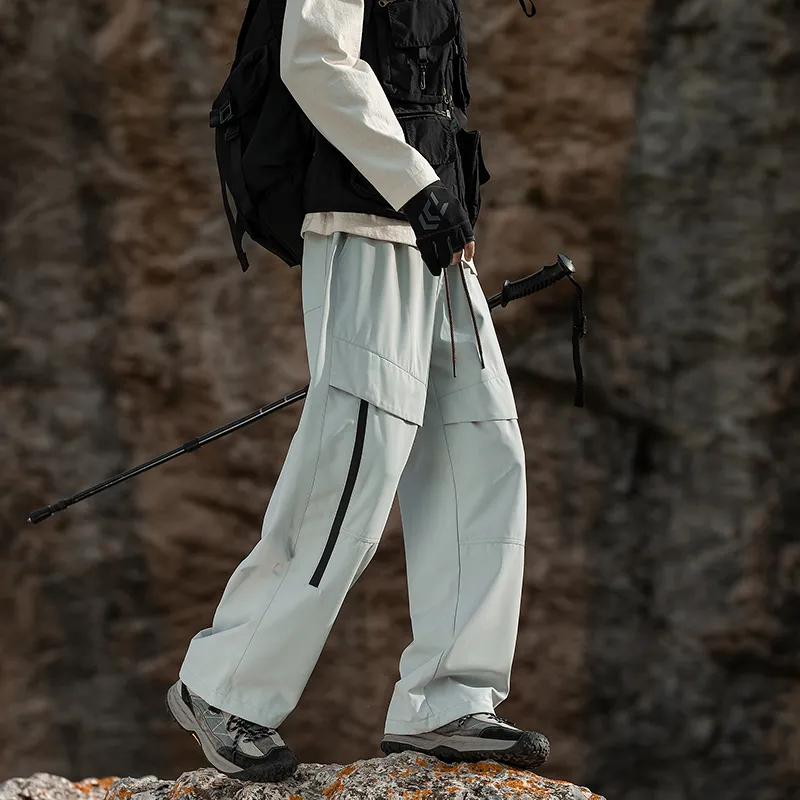 ROBINHOOD Windbreaker Pants Unisex Snow Mountains Gray-2
