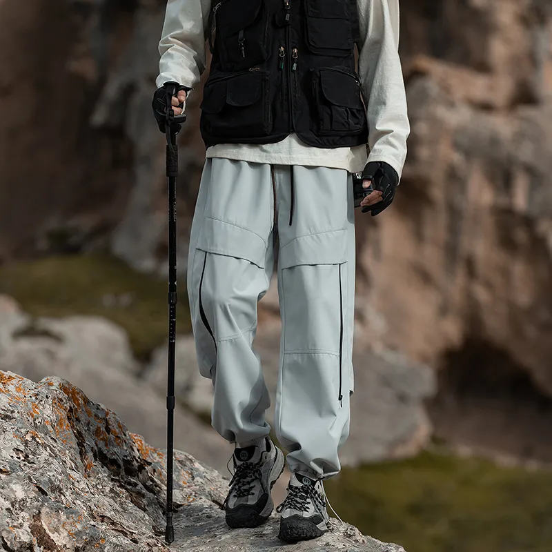 ROBINHOOD Windbreaker Pants Unisex Snow Mountains Gray-6