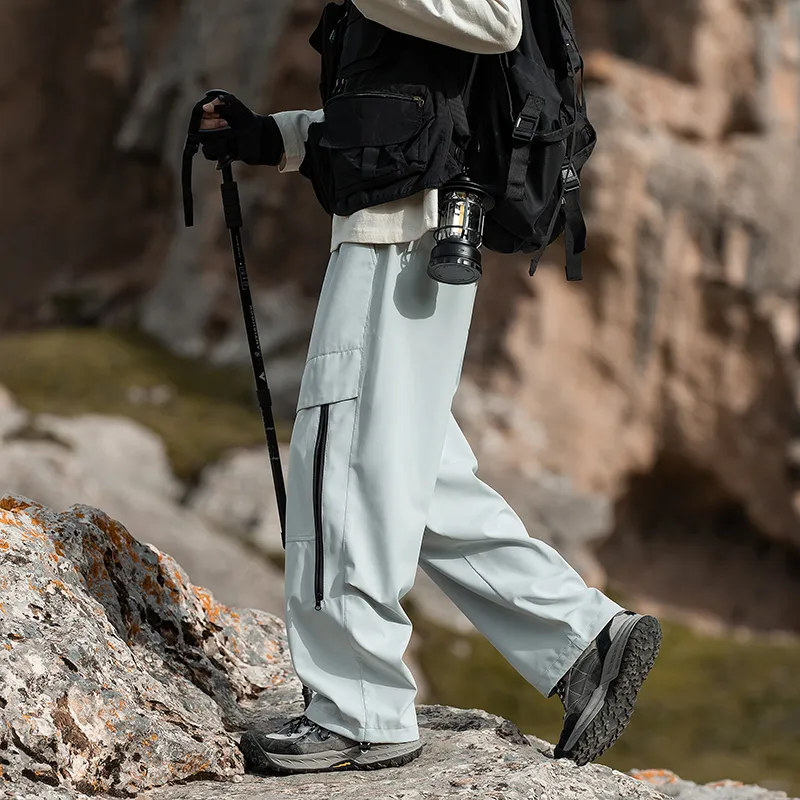ROBINHOOD Windbreaker Pants Unisex Snow Mountains Gray-3