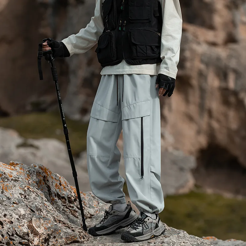ROBINHOOD Windbreaker Pants Unisex Snow Mountains Gray-5