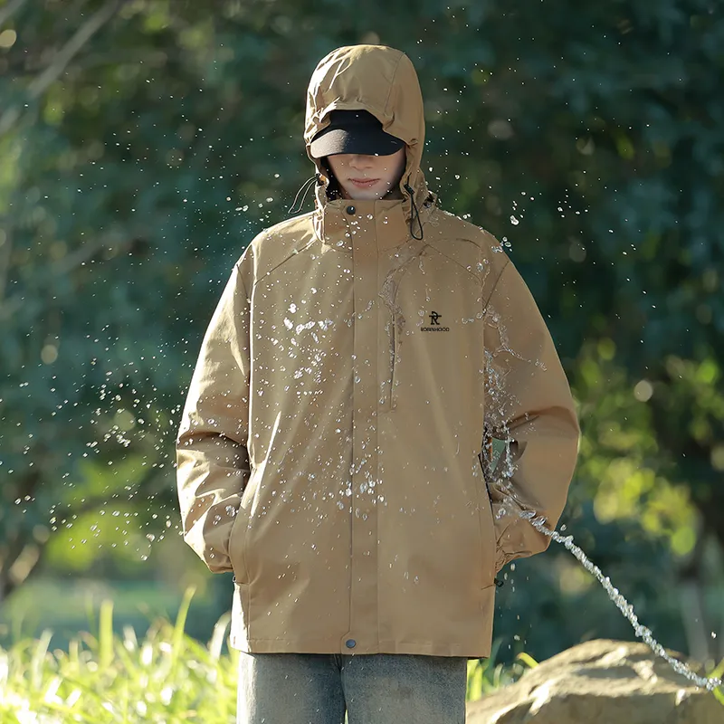 ROBINHOOD Water Resistant Windproof Breathable Warm Water Repellent Cold Resistant Rainproof Windbreaker Jacket Unisex-13