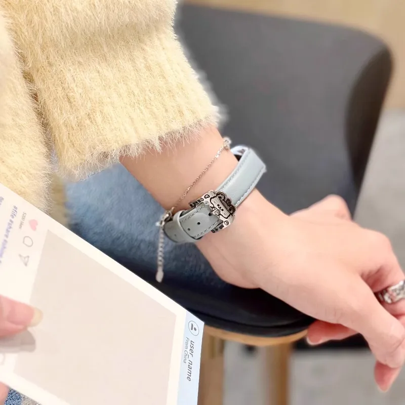 IBOANN Watch Bands Xiaomi Compatibility 140-170mm Artificial Leather Material-5
