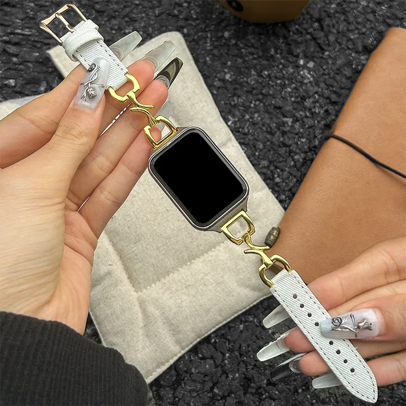 IBOANN Watch Band Xiaomi Compatibility Denim Material-1