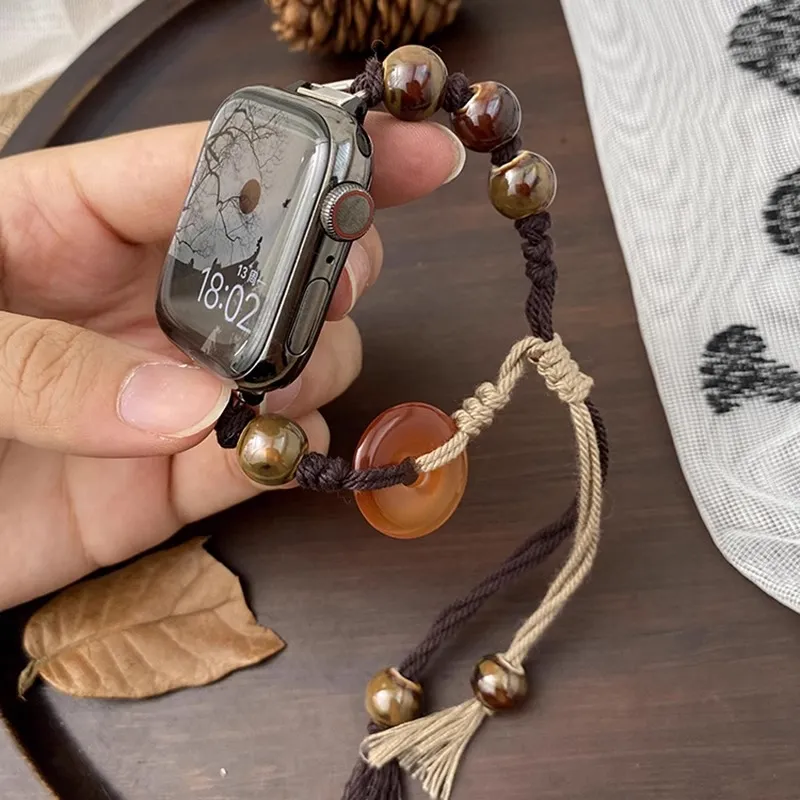 IBOANN Apple Compatibility Watch Band Fabric Material-2
