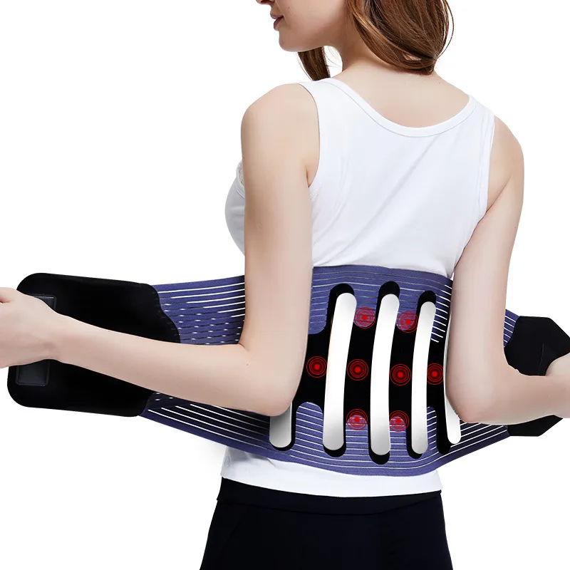 Sheng Kun Back Support Braces Warm Self Heating Electric Heating Blue Purple Unisex-2