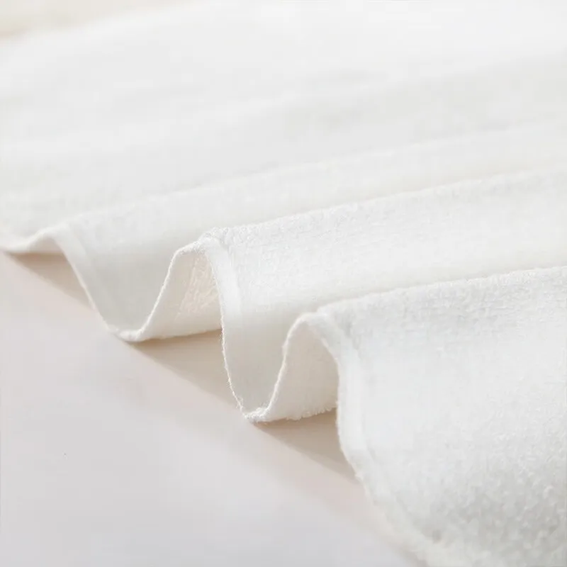 Fu Anna Absorbent, Soft, Xinjiang Cotton Towel, Square Face Towel, Two Piece Set/White+Yellow-2