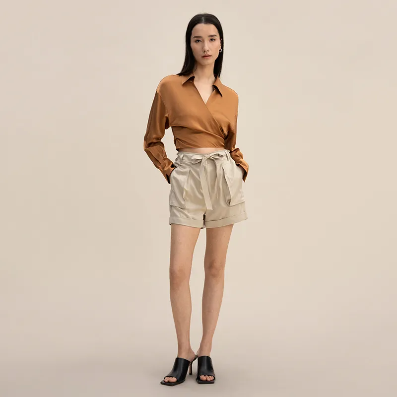 LILIXIUKE Cargo Shorts Women's Apricot-2