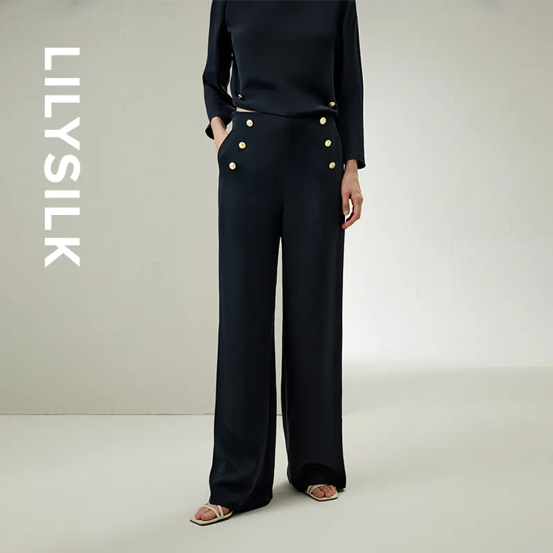 LILIXIUKE Casual Pants Women's Midnight Blue-3
