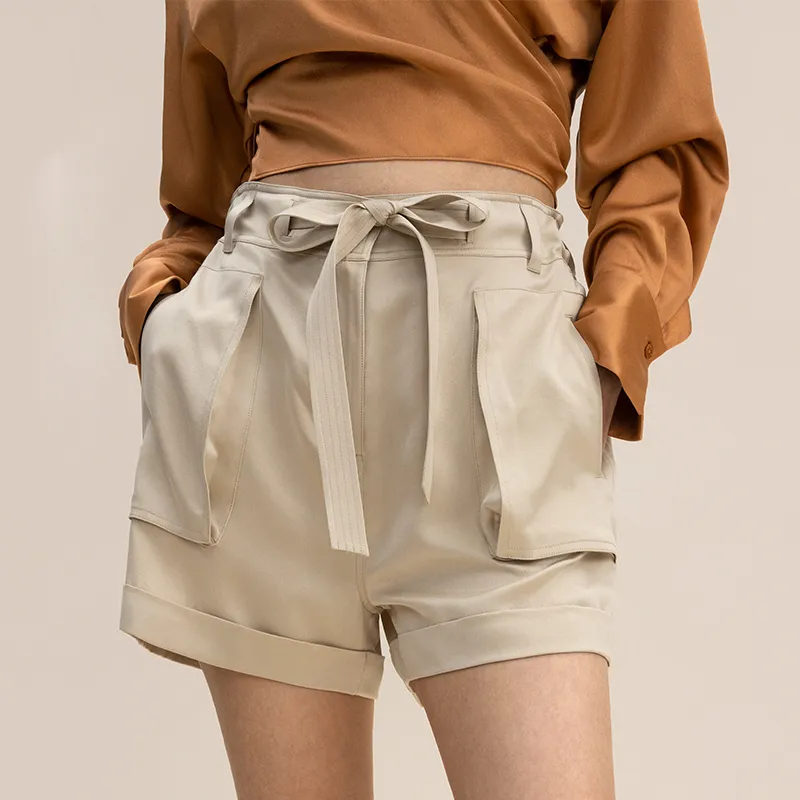 LILIXIUKE Cargo Shorts Women's Apricot-1