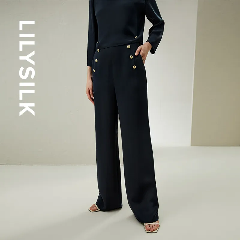 LILIXIUKE Casual Pants Women's Midnight Blue-1