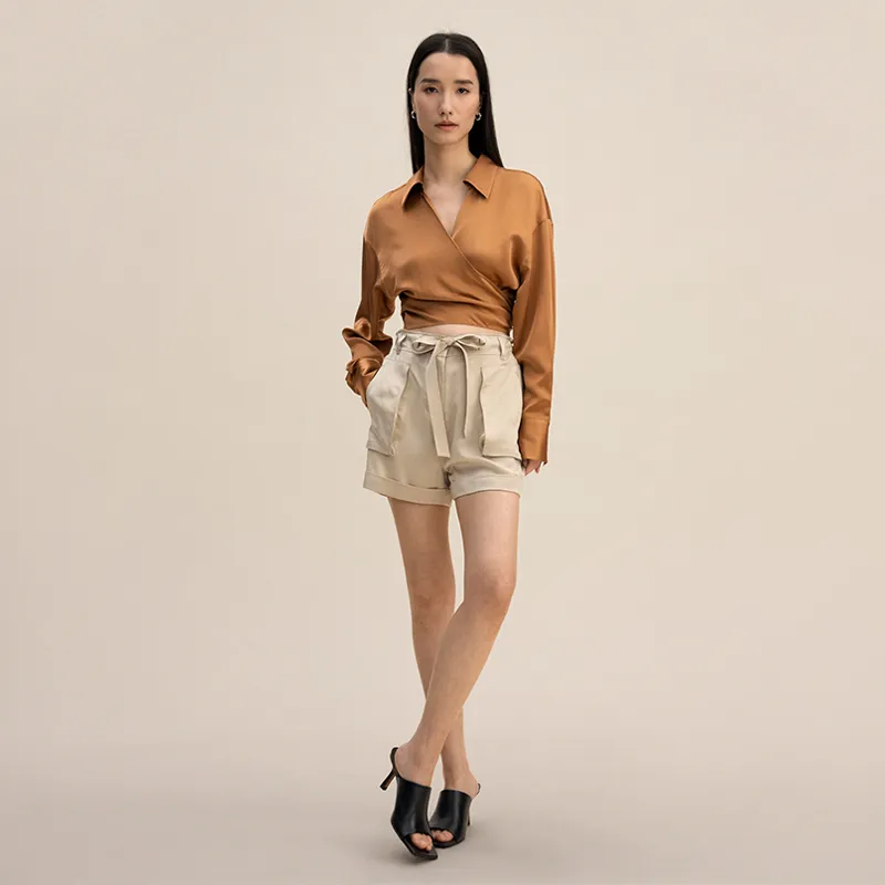 LILIXIUKE Cargo Shorts Women's Apricot-3