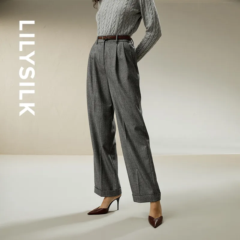 LILIXIUKE Suit Trouser Women's Glen Plaid-2