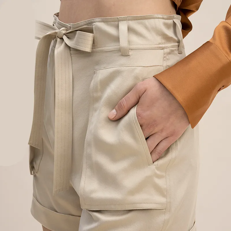 LILIXIUKE Cargo Shorts Women's Apricot-4