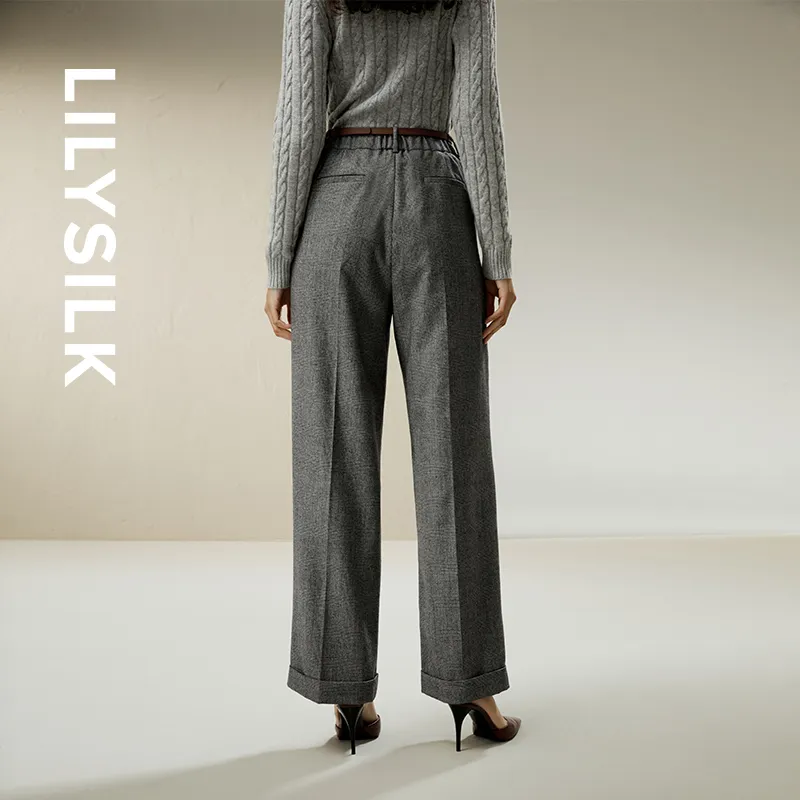 LILIXIUKE Suit Trouser Women's Glen Plaid-3