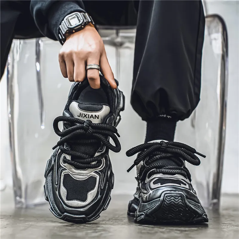 JX Anti-Slip Wear-Resistant Low-Top Chunky Sneakers Men's-2