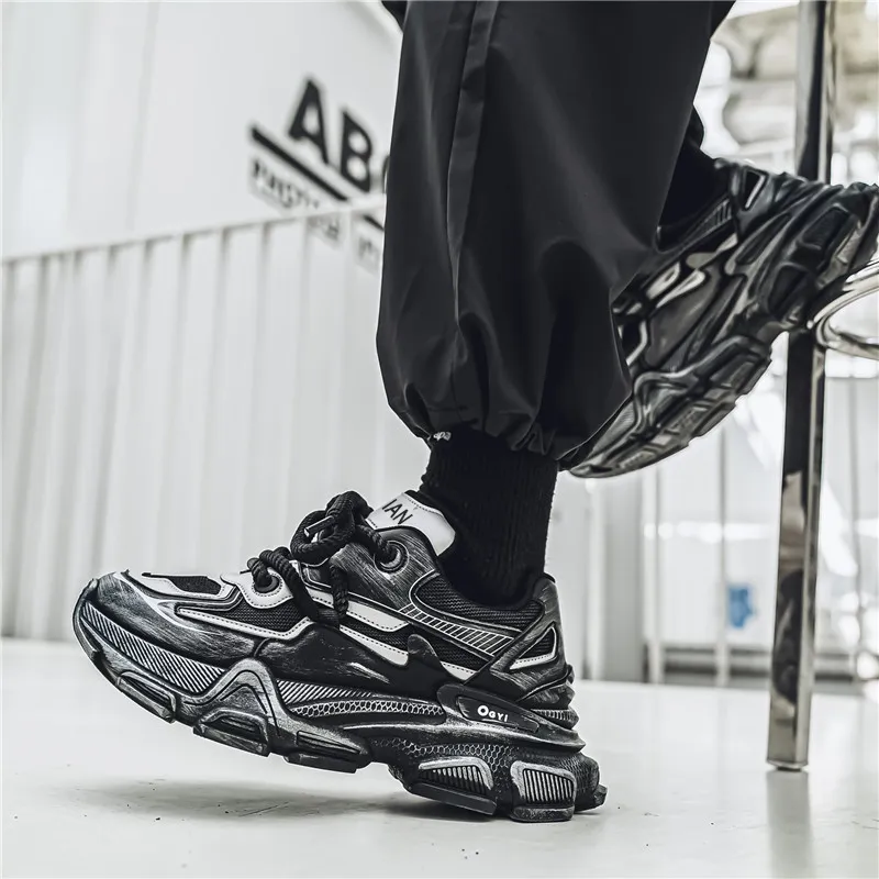 JX Anti-Slip Wear-Resistant Low-Top Chunky Sneakers Men's-3