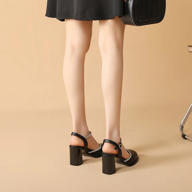Dunnu Chunky Heel High Heels 8.0cm Women's-2