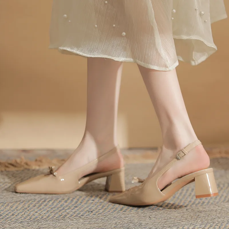 Dunnu Chunky Heel High Heels 5cm Women's-15