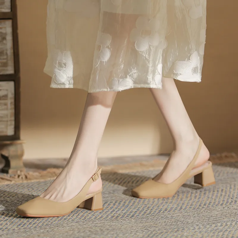 Dunnu Chunky Heel High Heels 5cm Women's Box Included-2