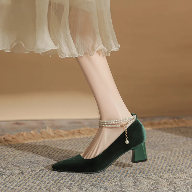 Dunnu Chunky Heel High Heels 5cm Women's-39