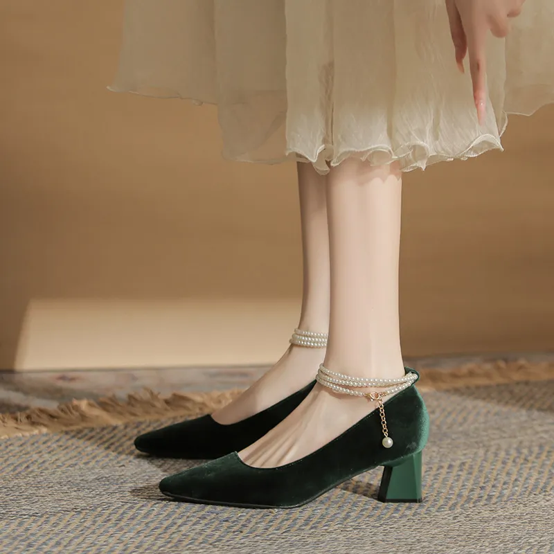 Dunnu Chunky Heel High Heels 5cm Women's-37