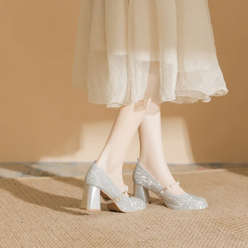 Dunnu Chunky Heel High Heels Women's-8