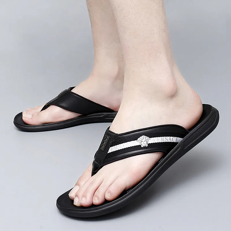 Dunnu Quiet Abrasion Resistant Flip Flops Men's Black-4