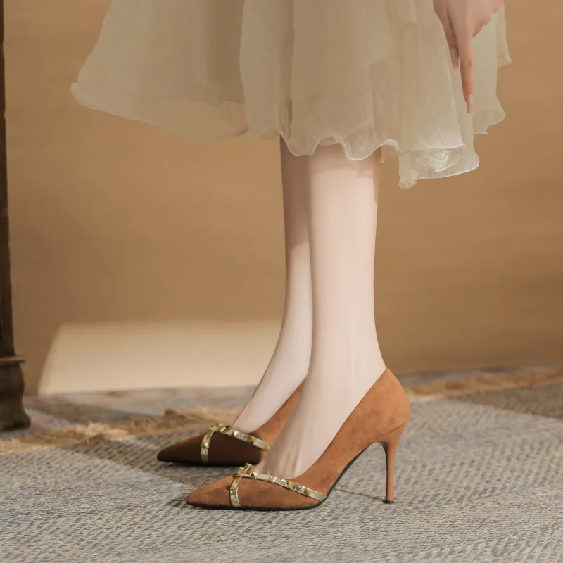 Dunnu Slim Heel High Heels 7cm Women's-8