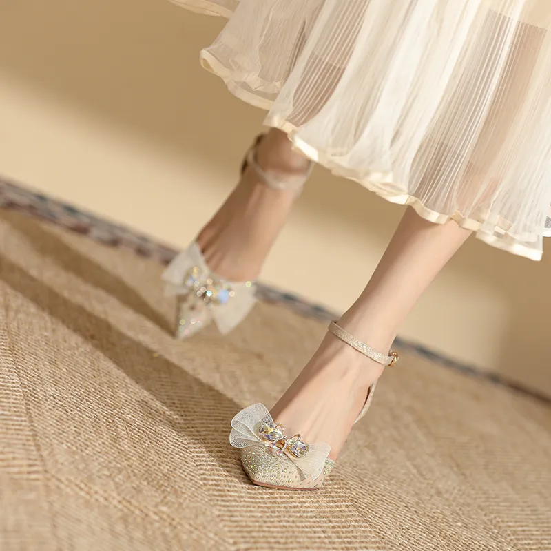 Dunnu Slim Heel High Heels 6.5cm Gold-10