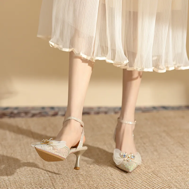 Dunnu Slim Heel High Heels 6.5cm Gold-9